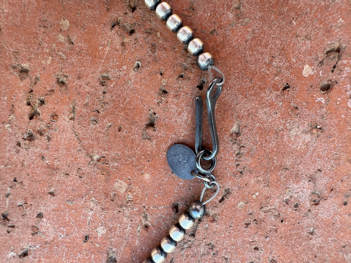 Handcrafted Turquoise & Sterling Silver Pearl 3mm Beaded Necklace