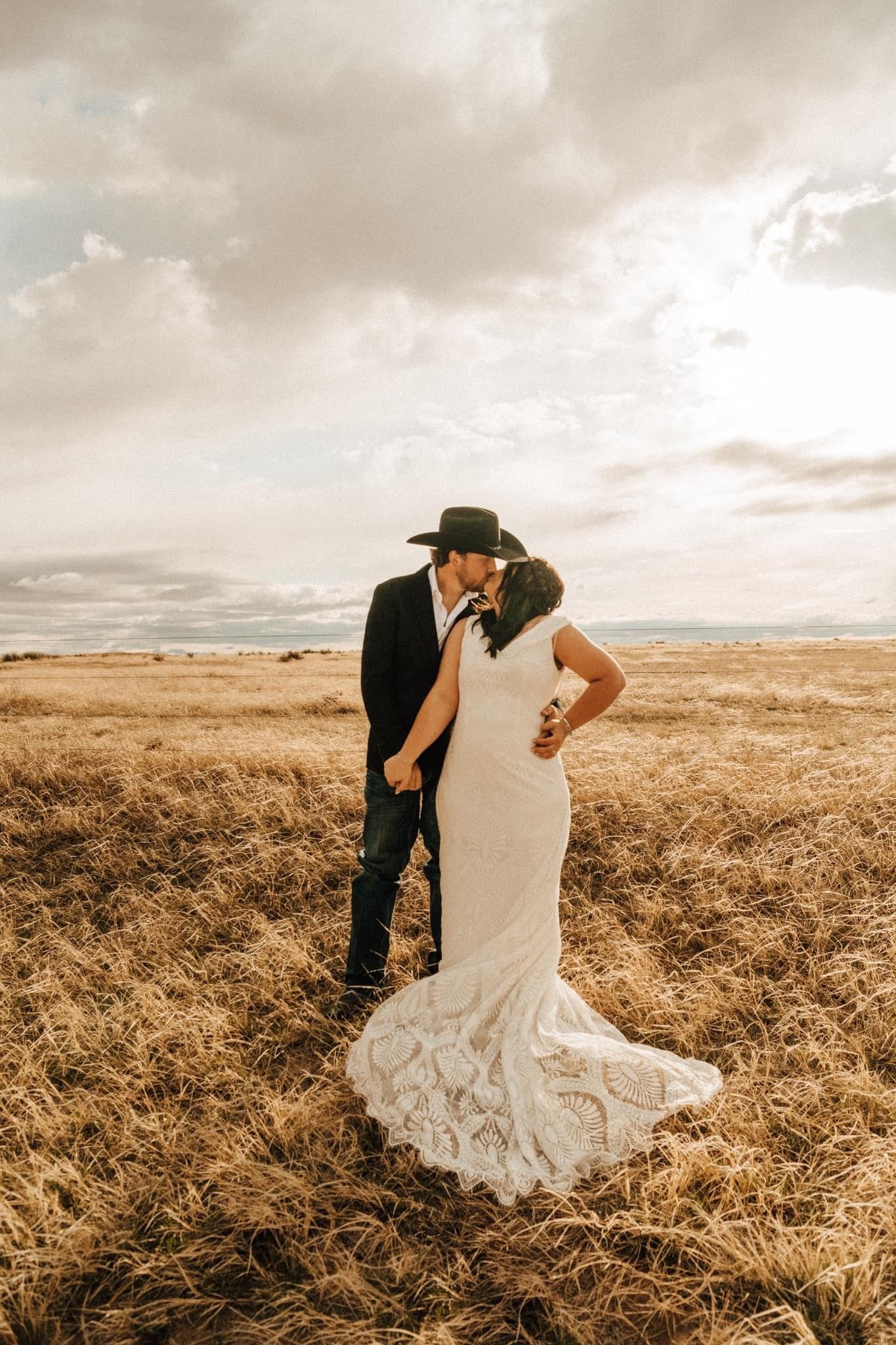 The Dolly Gown-Custom Western Wedding Dress with Fringe