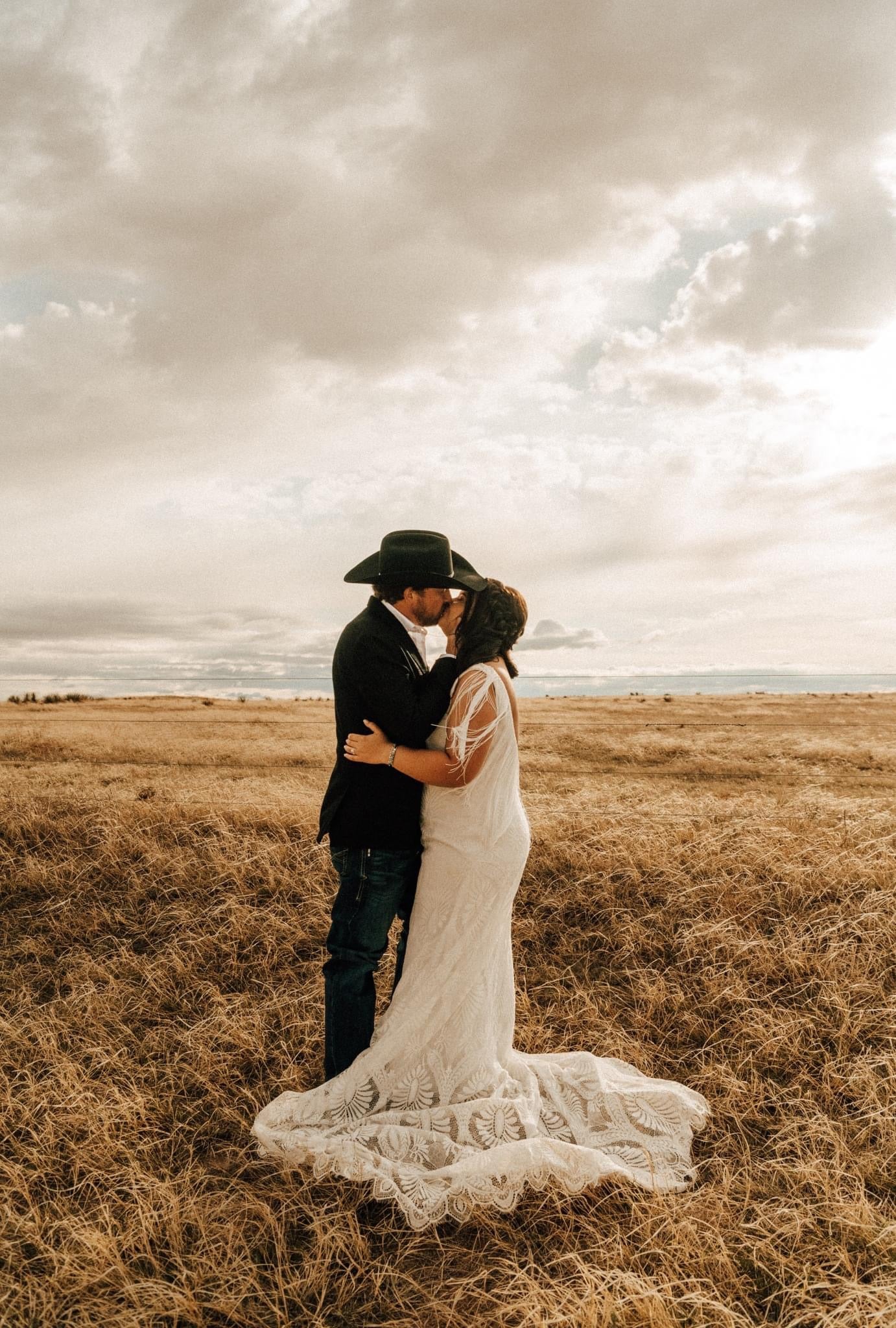 The Dolly Gown-Custom Western Wedding Dress with Fringe