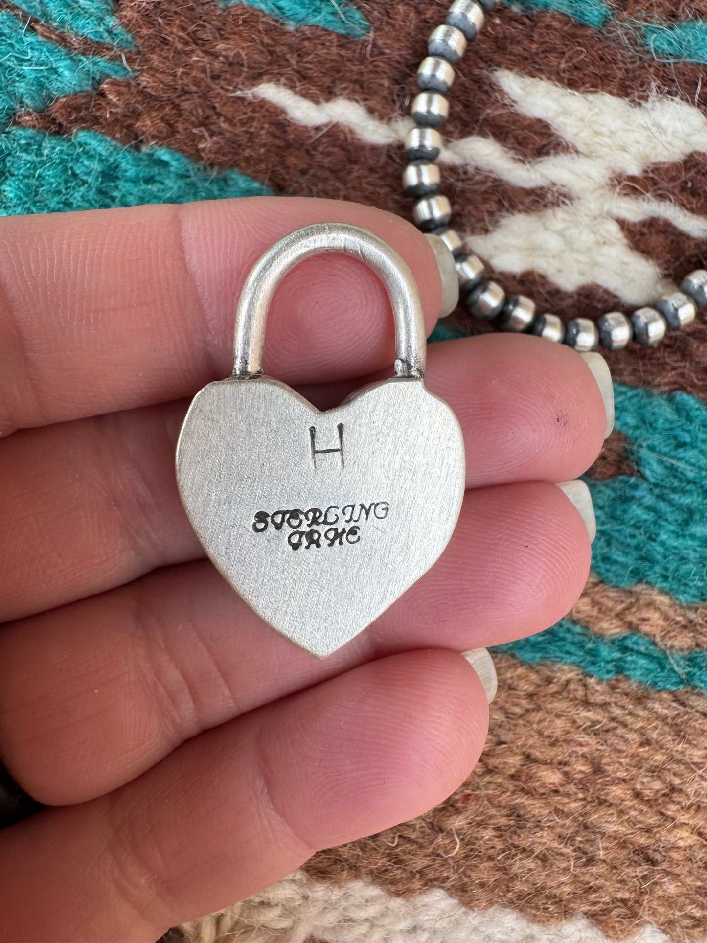 Handcrafted Sonoran Mountain Turquoise & Sterling Silver Heart Locket Pendant