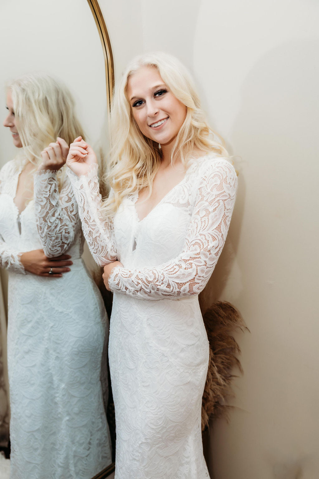 The Cheyenne-Custom Fitted Long Sleeve Lace Wedding Dress