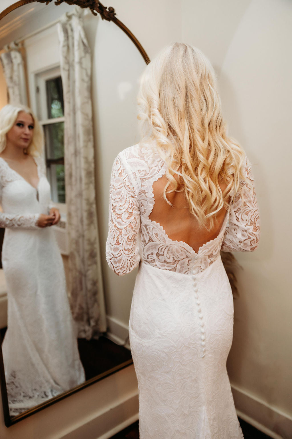 The Cheyenne-Custom Fitted Long Sleeve Lace Wedding Dress