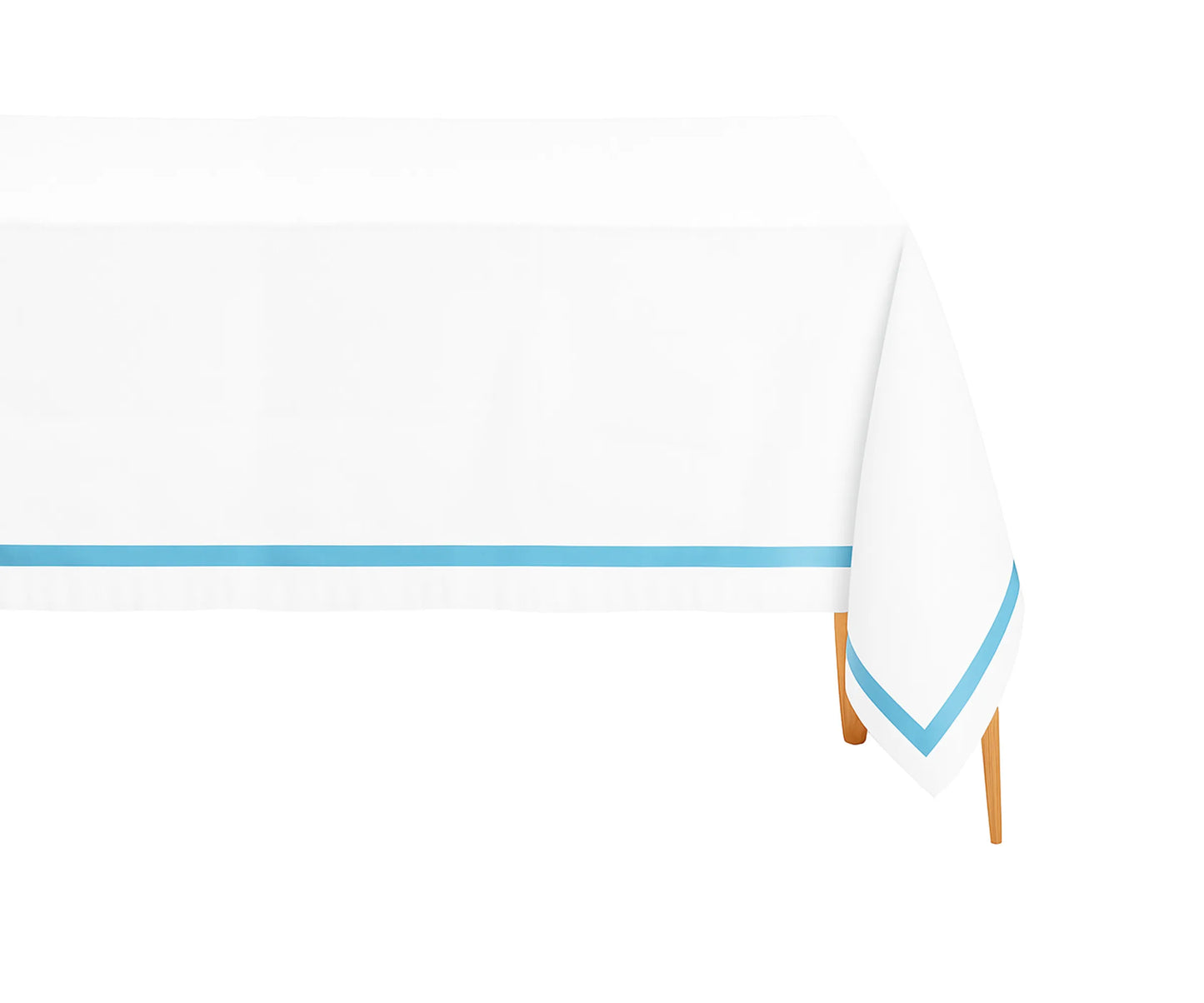 Dining Tablecloth - Light Blue Satin Edge