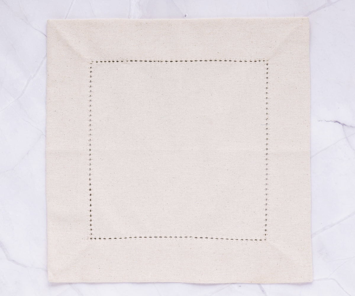 Natural Cotton Cocktail Napkins - 10 Inch