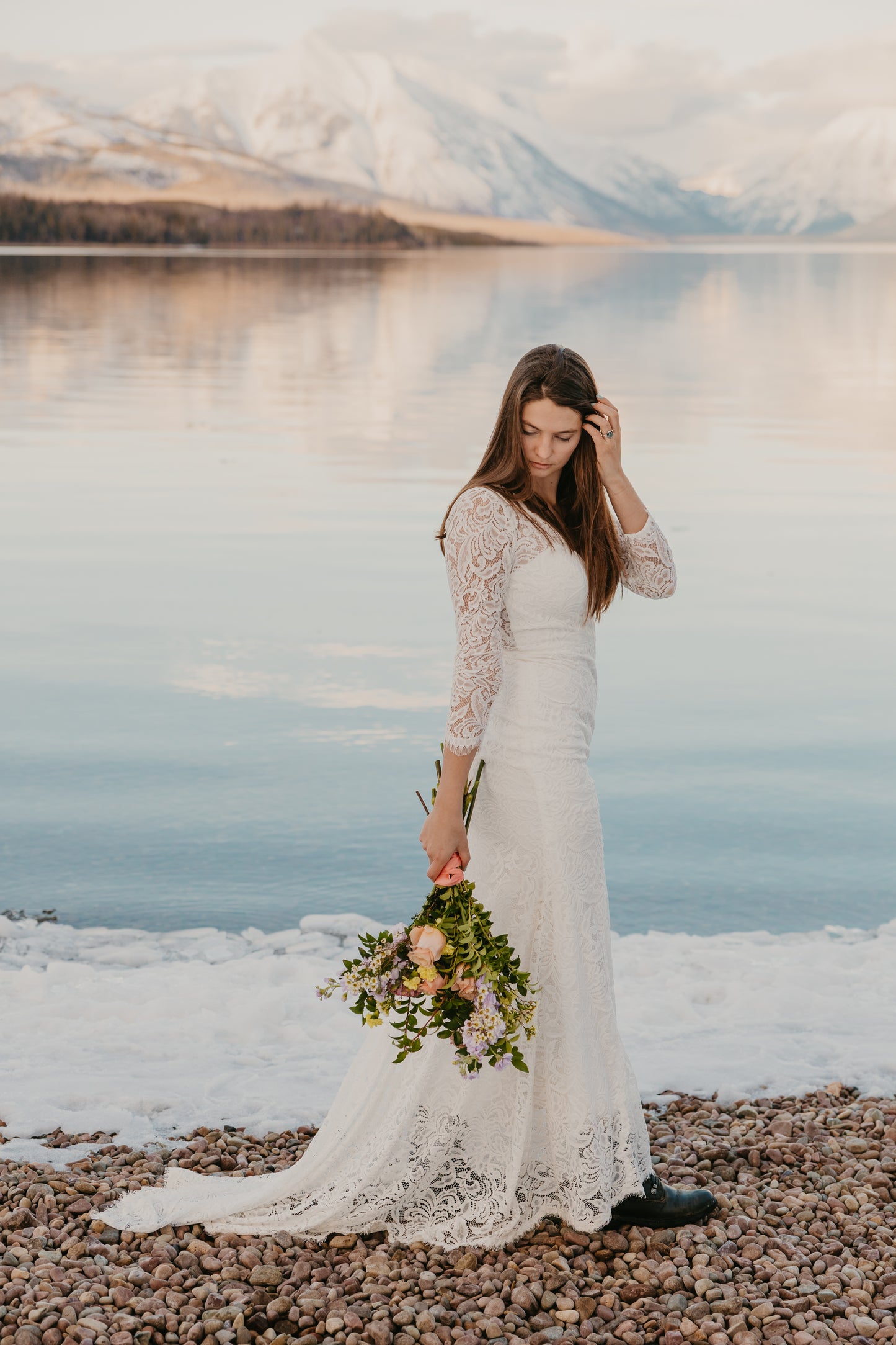 The Cheyenne-Custom Fitted Long Sleeve Lace Wedding Dress