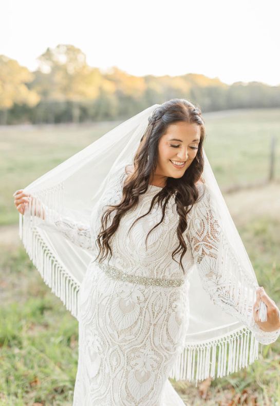 Boho Fringe Wedding Veil