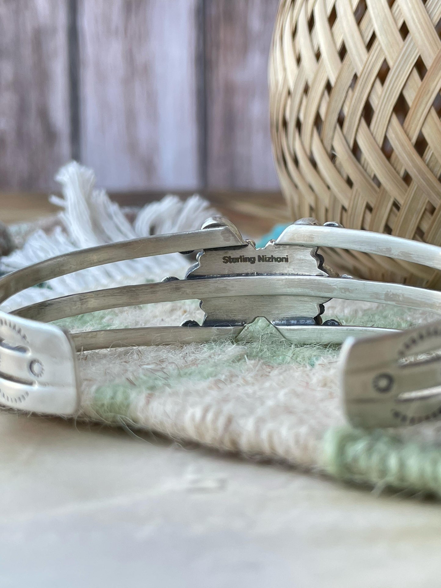 Handmade Sterling silver Cuff Bracelet, Options-mojave turquoise, white buffalo, purple mojave, wild horse, orange mojave Nizhoni