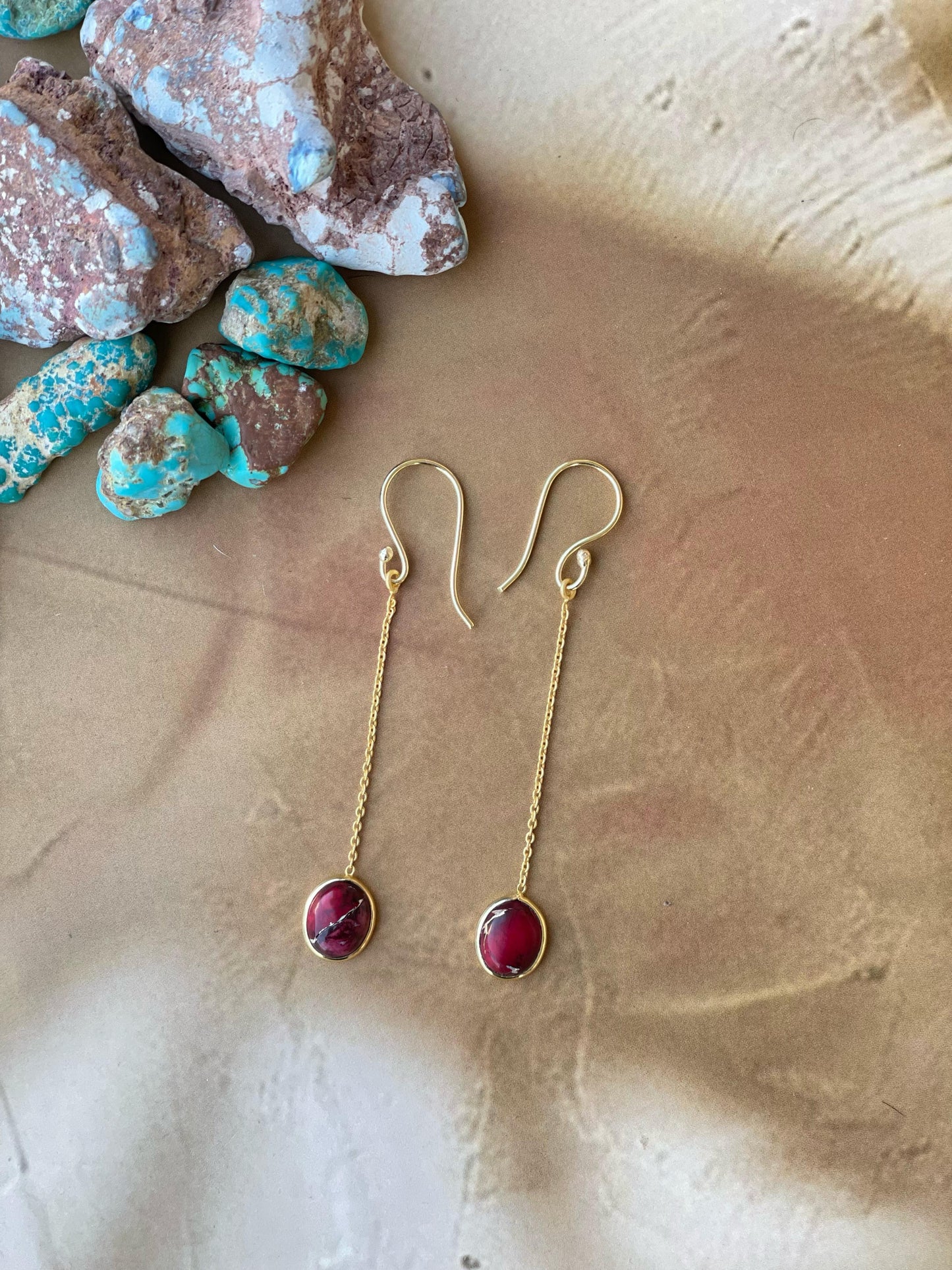 “The Golden Collection” Golden Dahlia Rose Dangler Handmade Gold Plated Earrings