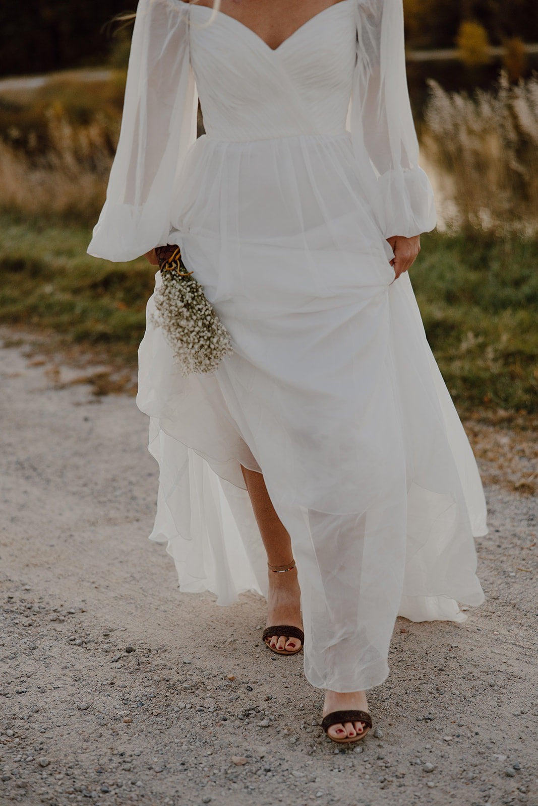 The Jenny– Custom Off-the-Shoulder Western Wedding Dress