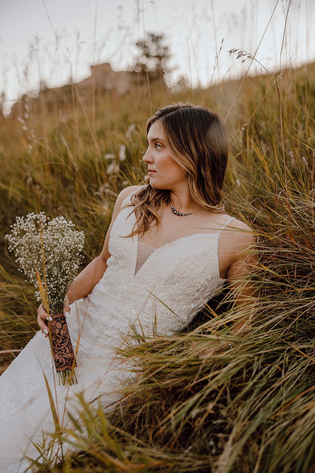 Leather Tooled Bouquet Wrap