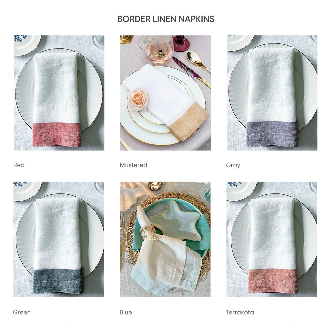 Beige Linen Napkin - White Dinner Napkins