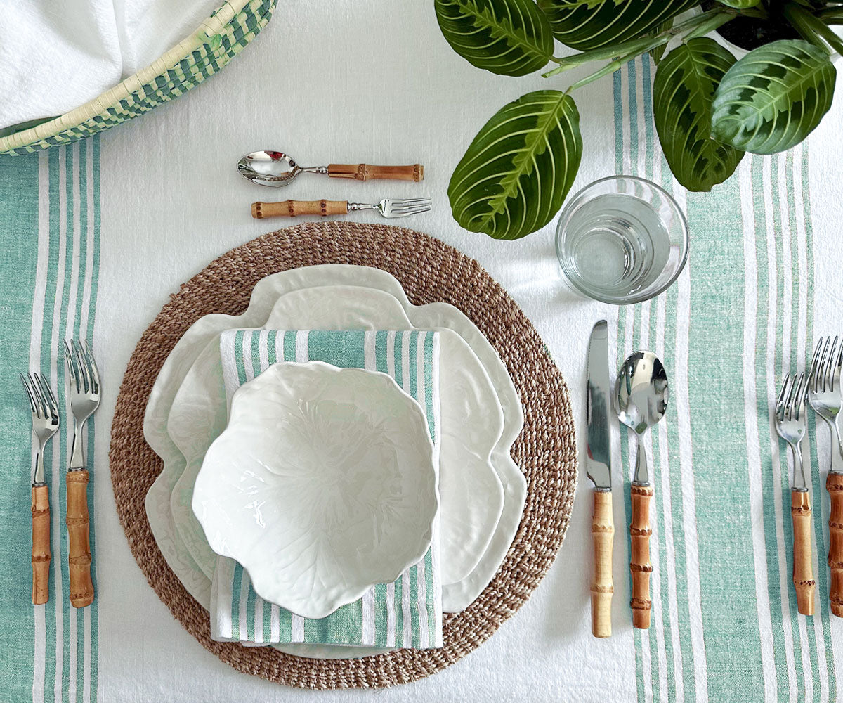 Green Striped Napkins Set of 4, 8 & More