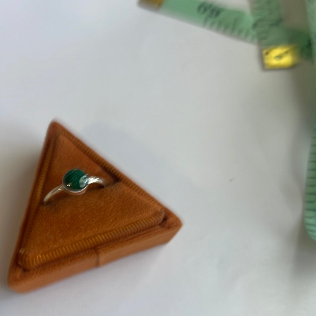 Handcrafted Sterling Silver & Malachite Mini Ring