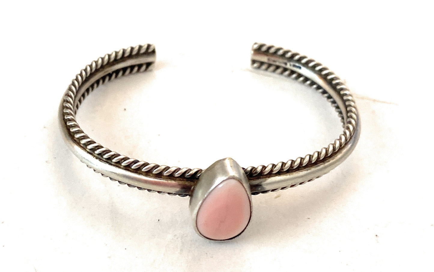 Handcrafted Queen Pink Conch Shell & Sterling Silver Cuff Bracelet