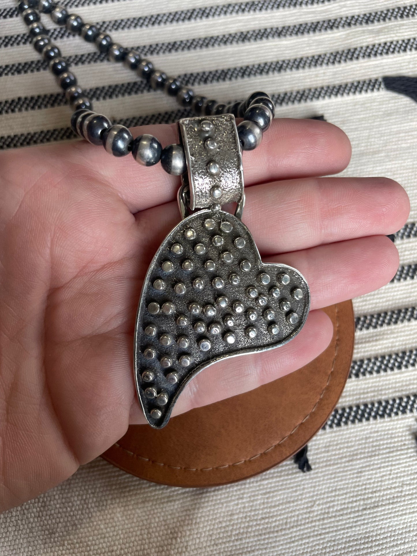 Handcrafted Sterling Silver Heart Pendant Signed