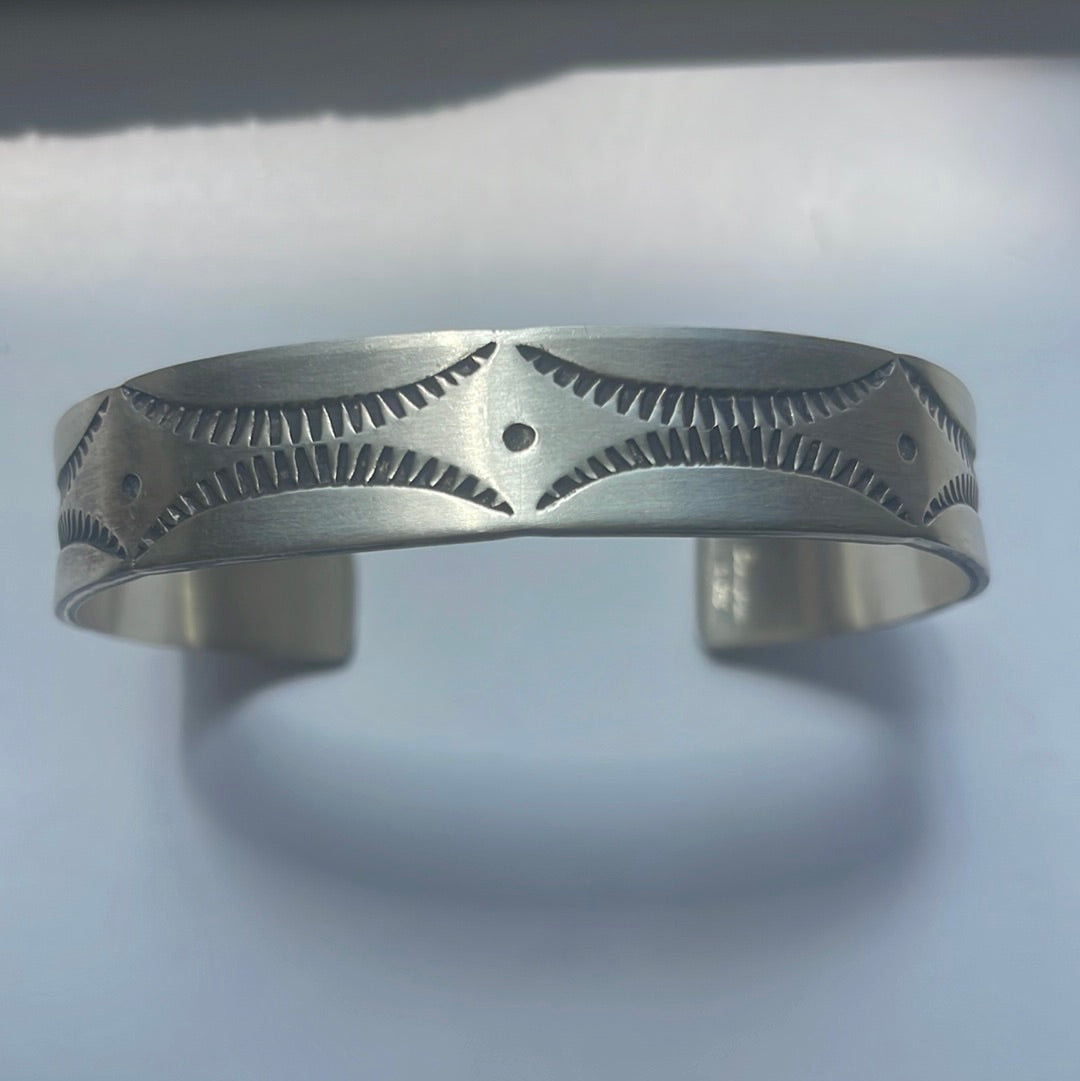 Handcrafted Sterling Silver Bracelet Cuff Handstamped