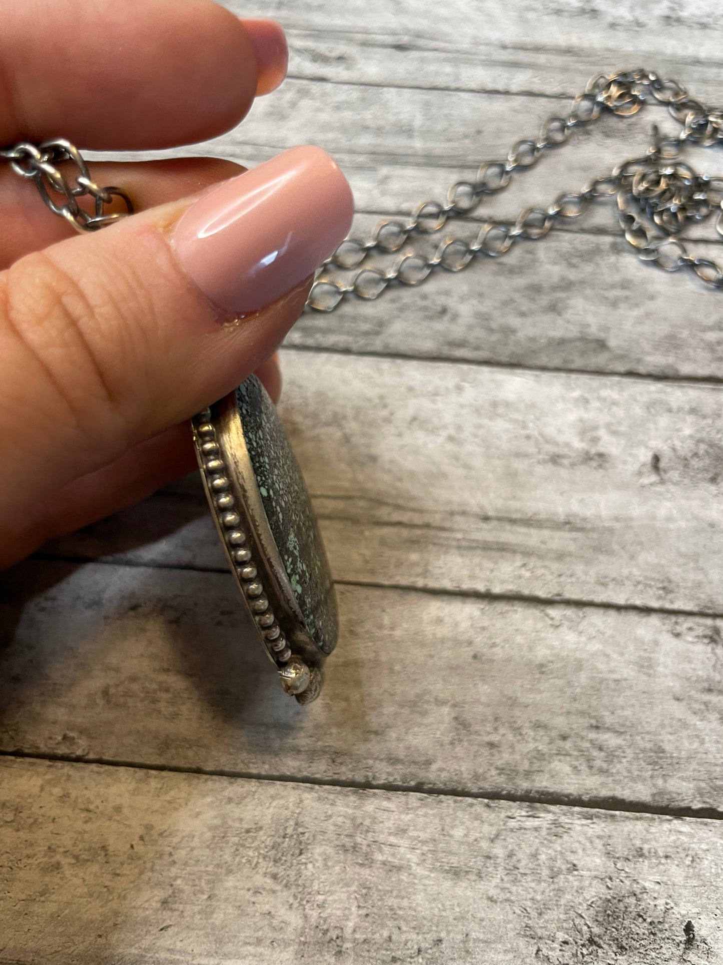 Handcrafted Turquoise And Sterling Silver Necklace
