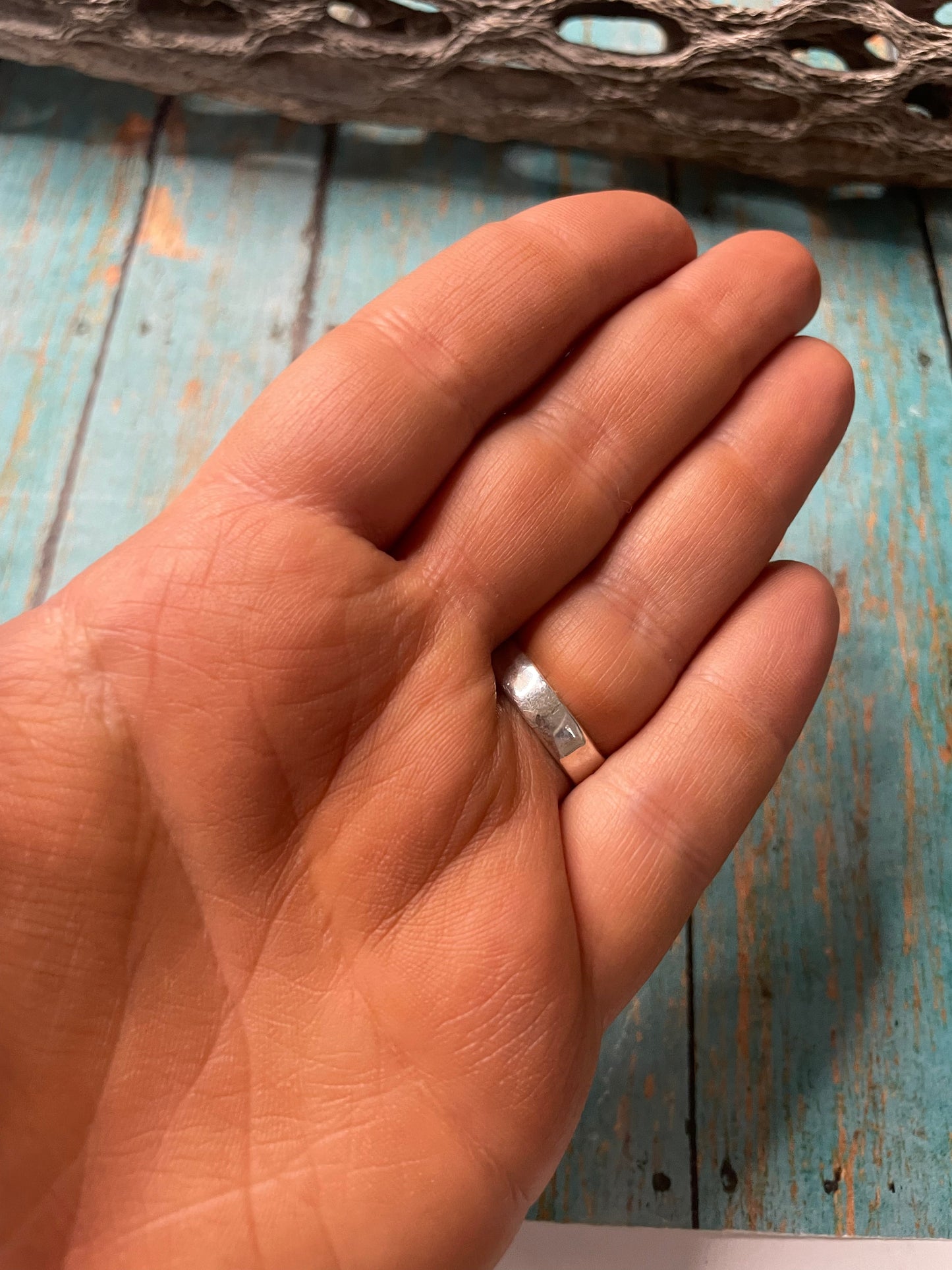 Old Pawn Navajo Sterling Silver & Charorite Ring Size 7.5