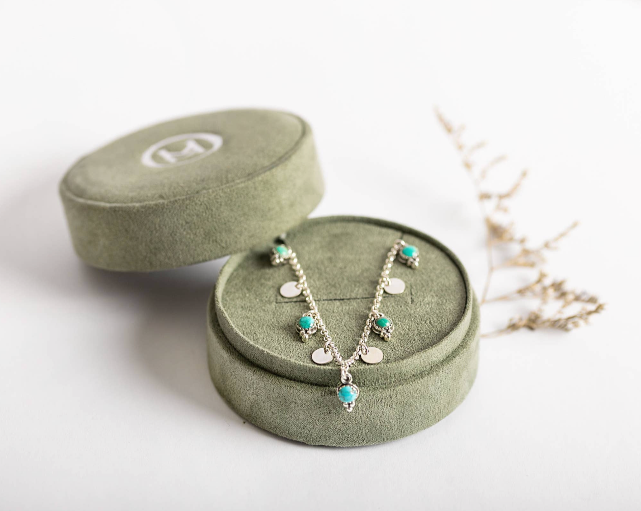 Genuine Turquoise Choker Necklace