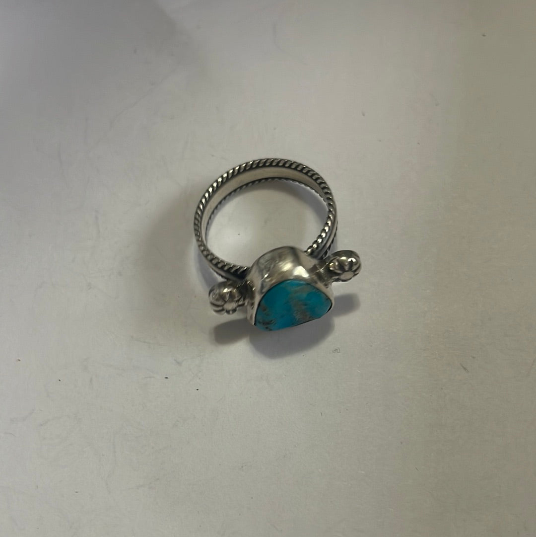 “The Must Have” Handcrafted Sterling Silver Single Stone Turquoise Ring