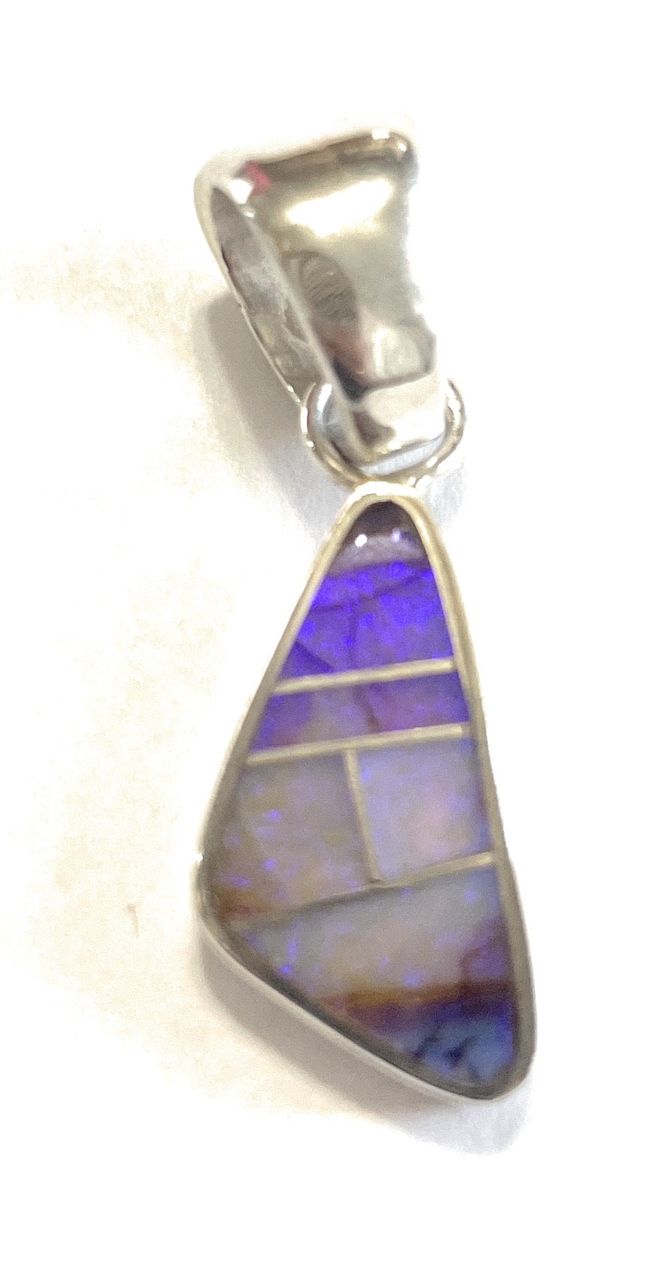 Handcrafted Sterling Silver & Blue Opal Inlay Pendant