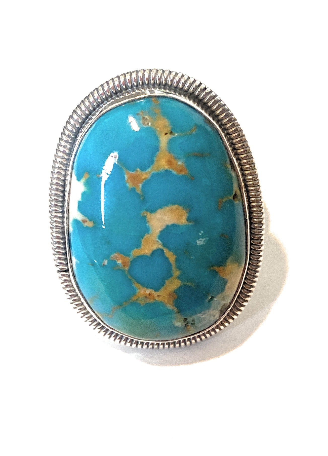 Handcrafted Gold Canyon Turquoise & Sterling Silver Adjustable Ring by Wydell Billie