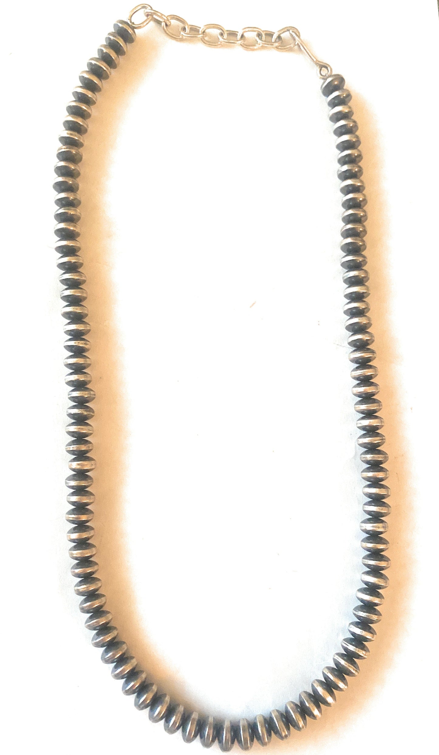 Handmade Sterling Silver 8mm Disk Bead Necklace