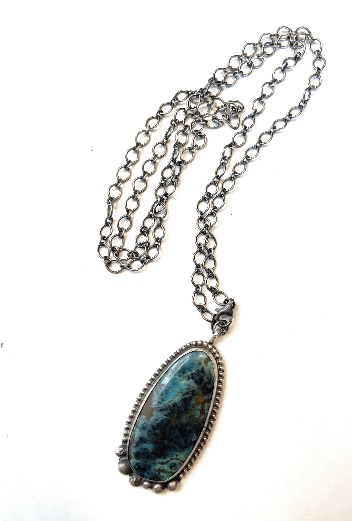 Handcrafted Turquoise And Sterling Silver Necklace