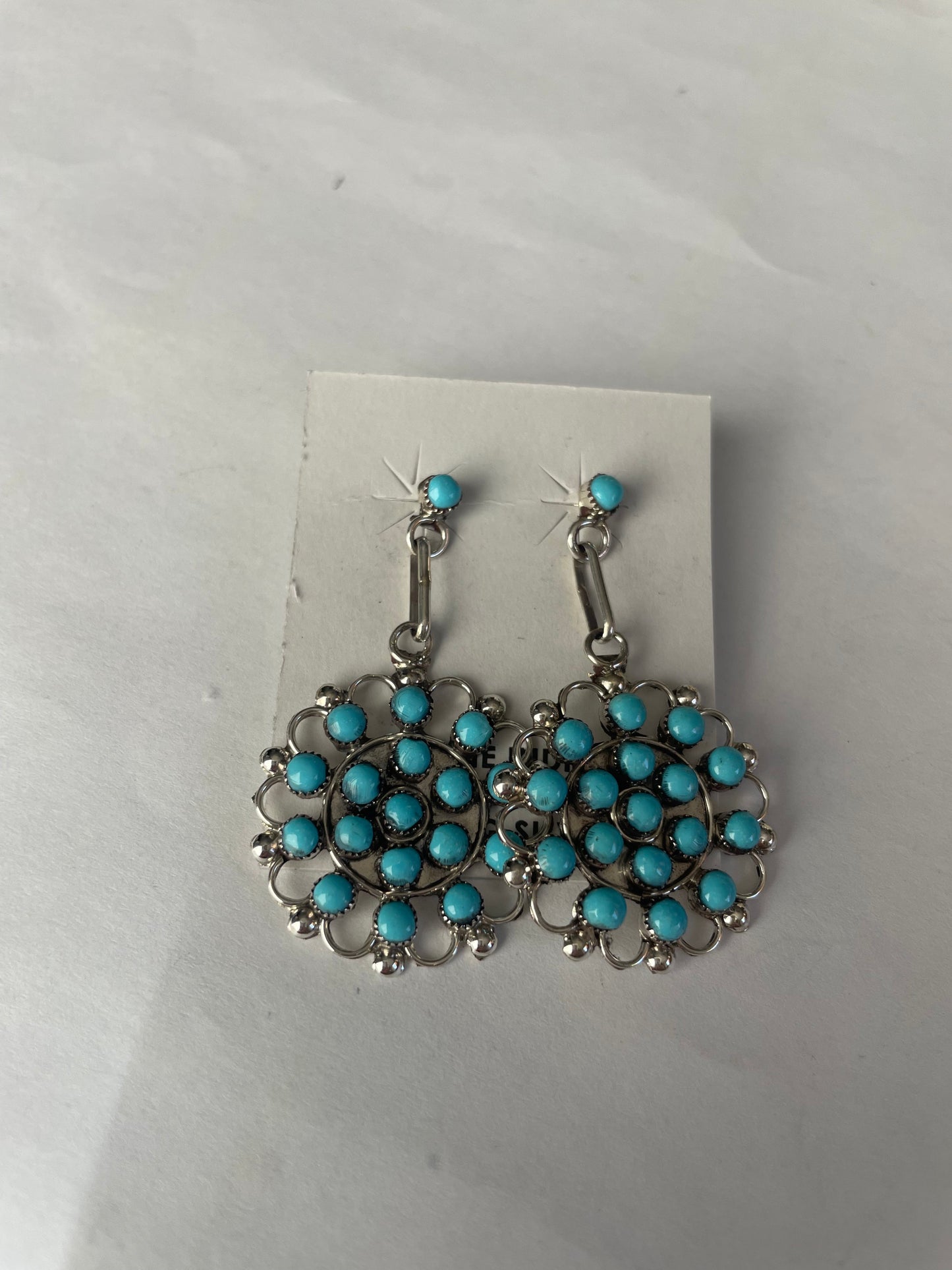 Handcrafted Turquoise Sterling Silver Dangle Earrings