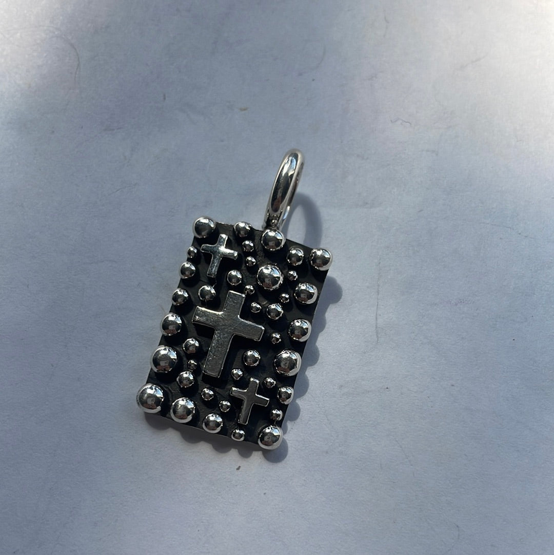 Beautiful Handcrafted Sterling Silver Cross Pendant Signed Akee Douglas