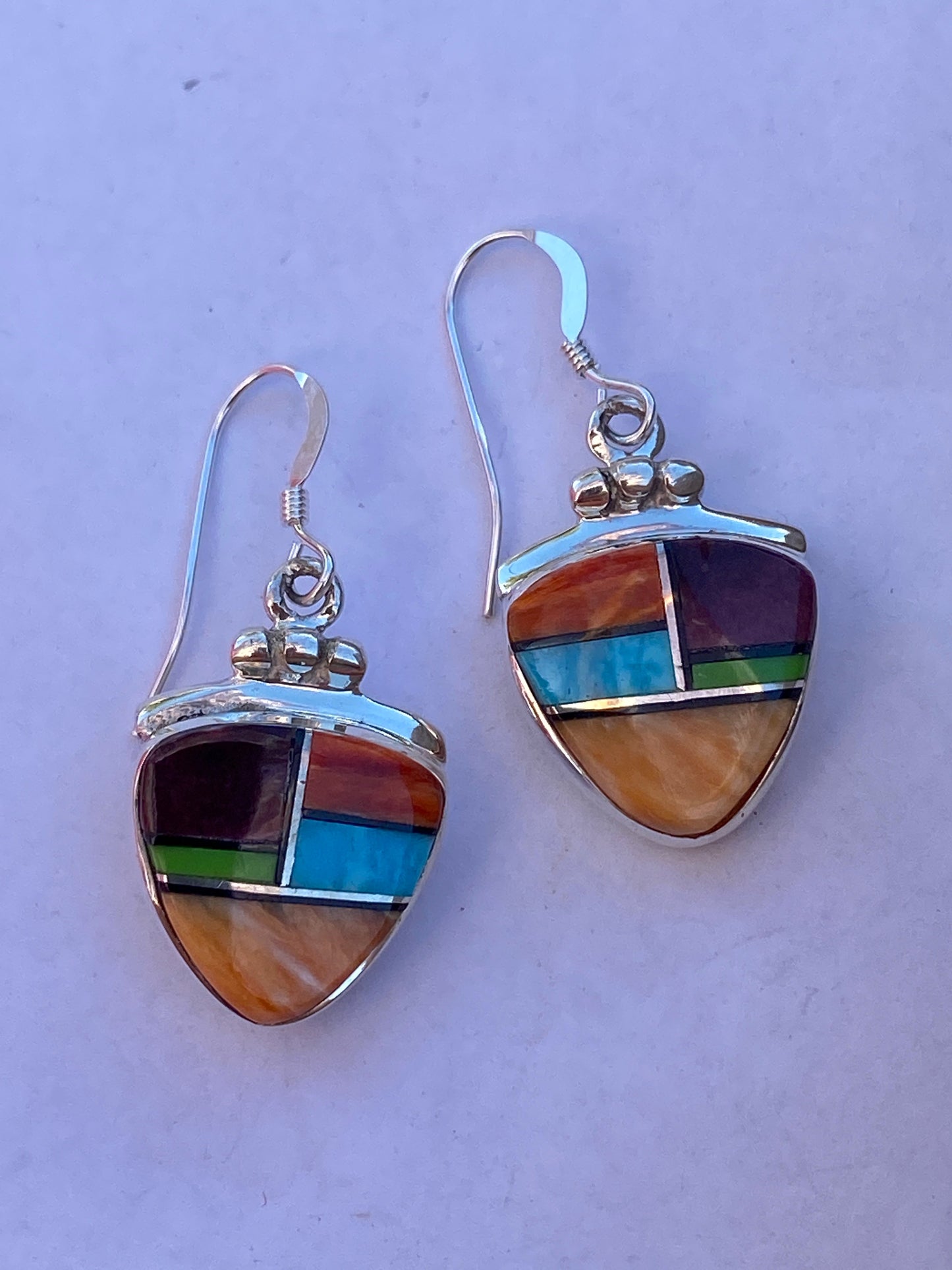 Handcrafted Turquoise, Orange Spiny Berry Dangle Earrings