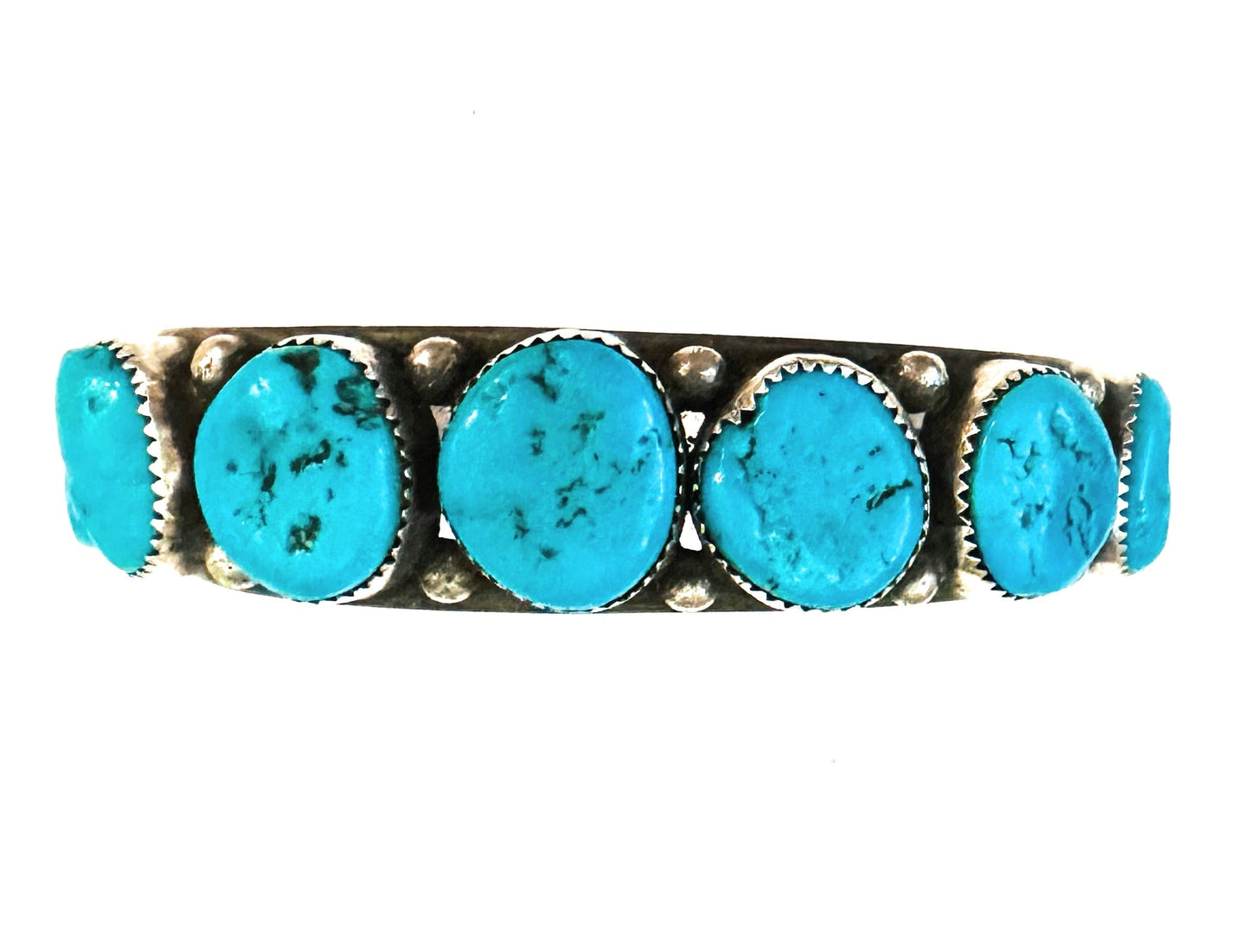 Handcrafted Old Pawn Vintage Kingman Turquoise & Sterling Silver Cuff Bracelet /