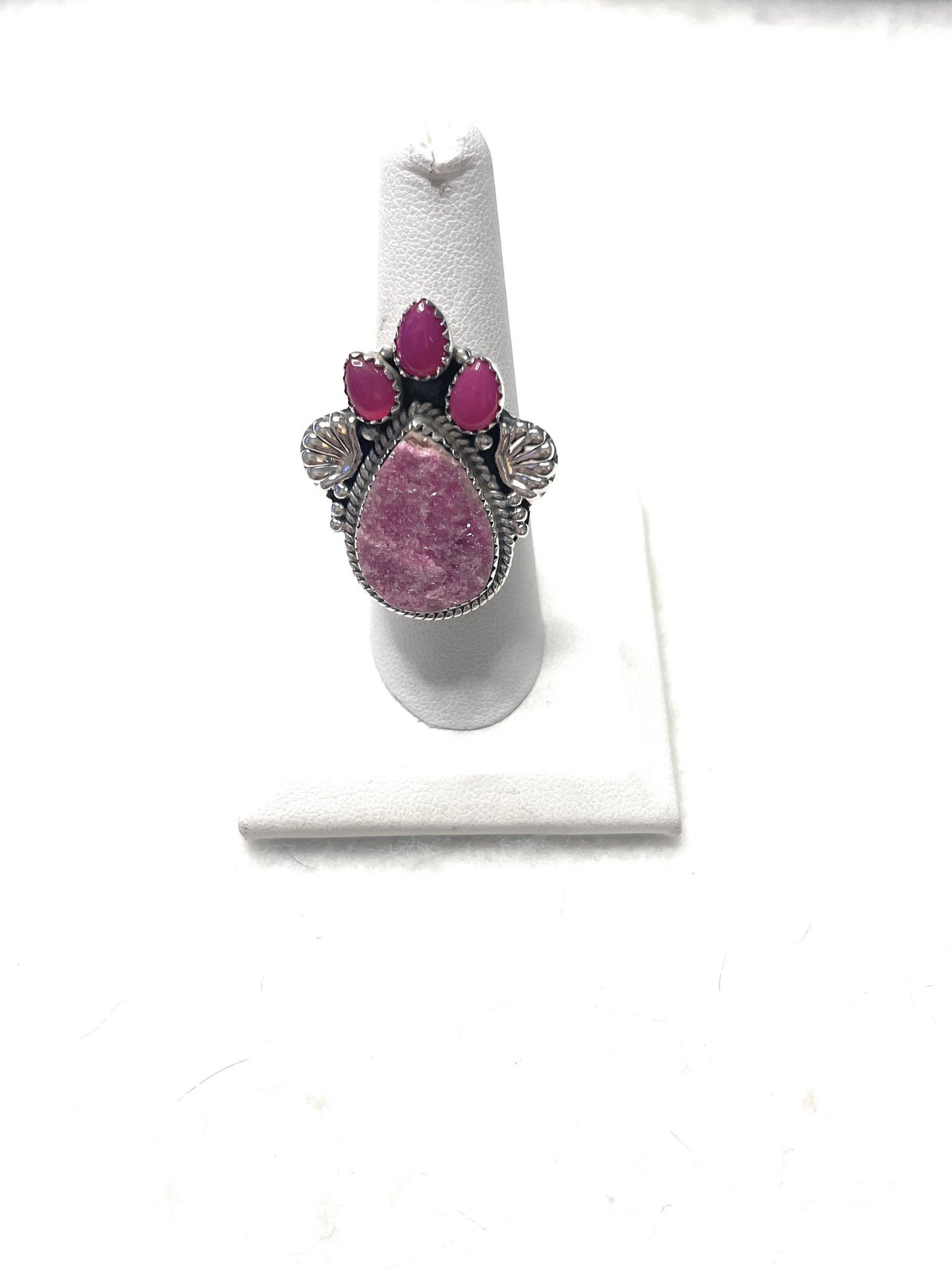 Handmade Colbalt Calcite Adjustable Ring