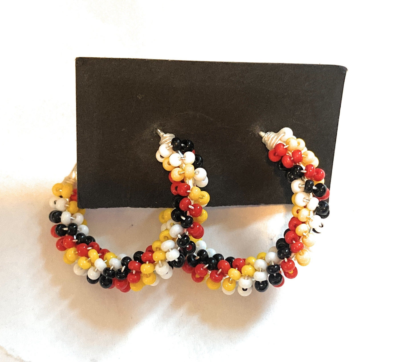 Handcrafted Handmade Beaded Hoop Earrings