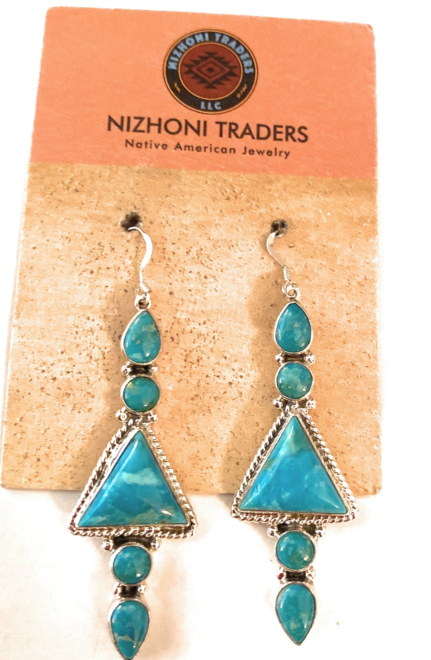 Handcrafted Turquoise & Sterling Silver Dangle Earrings