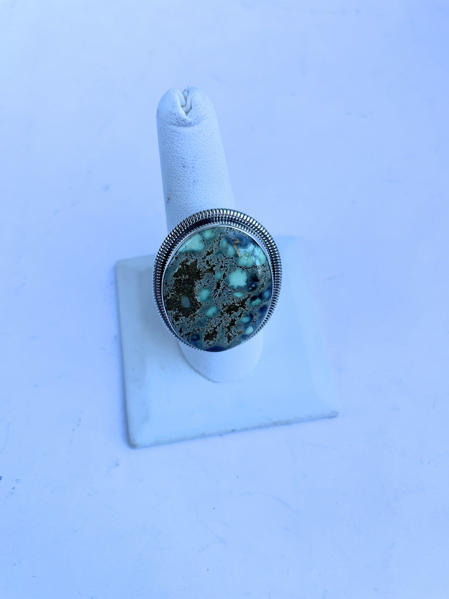 Handcrafted Golden Hills Turquoise And Sterling Silver Adjustable Ring