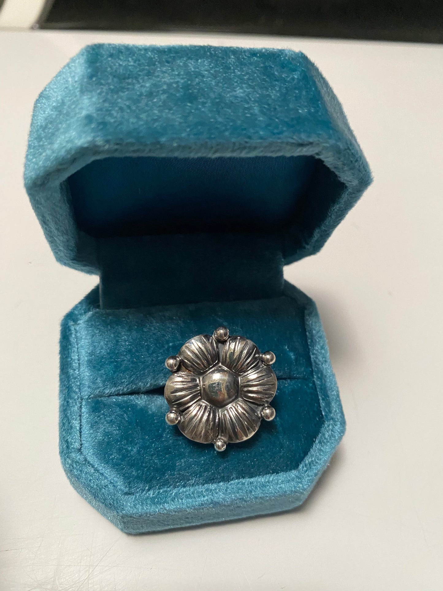 Handcrafted Sterling Silver Adjustable Flower Ring