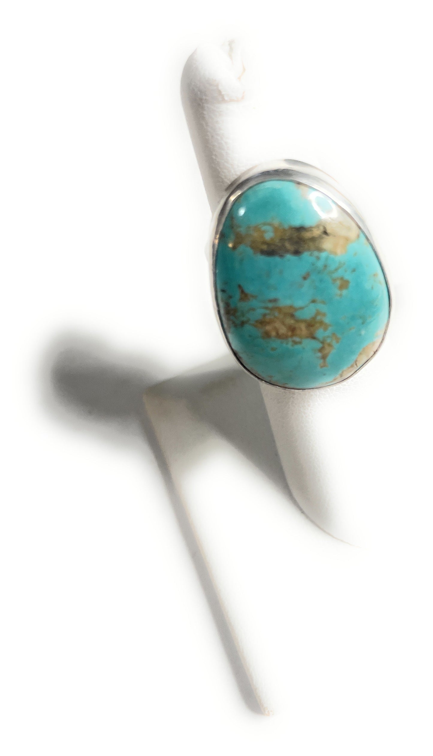 Handcrafted Sterling Silver & Turquoise Ring Size 5.5
