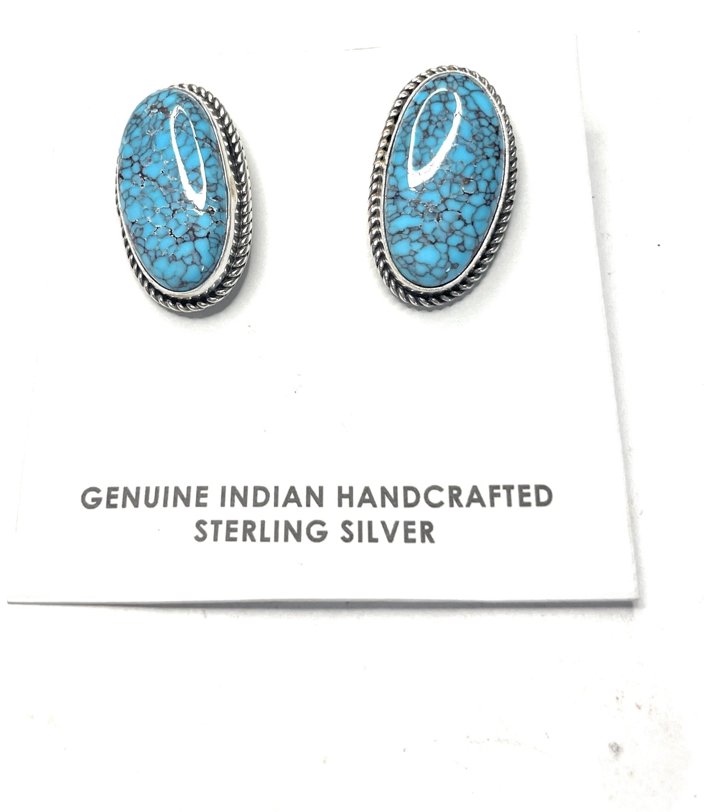 Handcrafted Turquoise And Sterling Silver Post Earrings