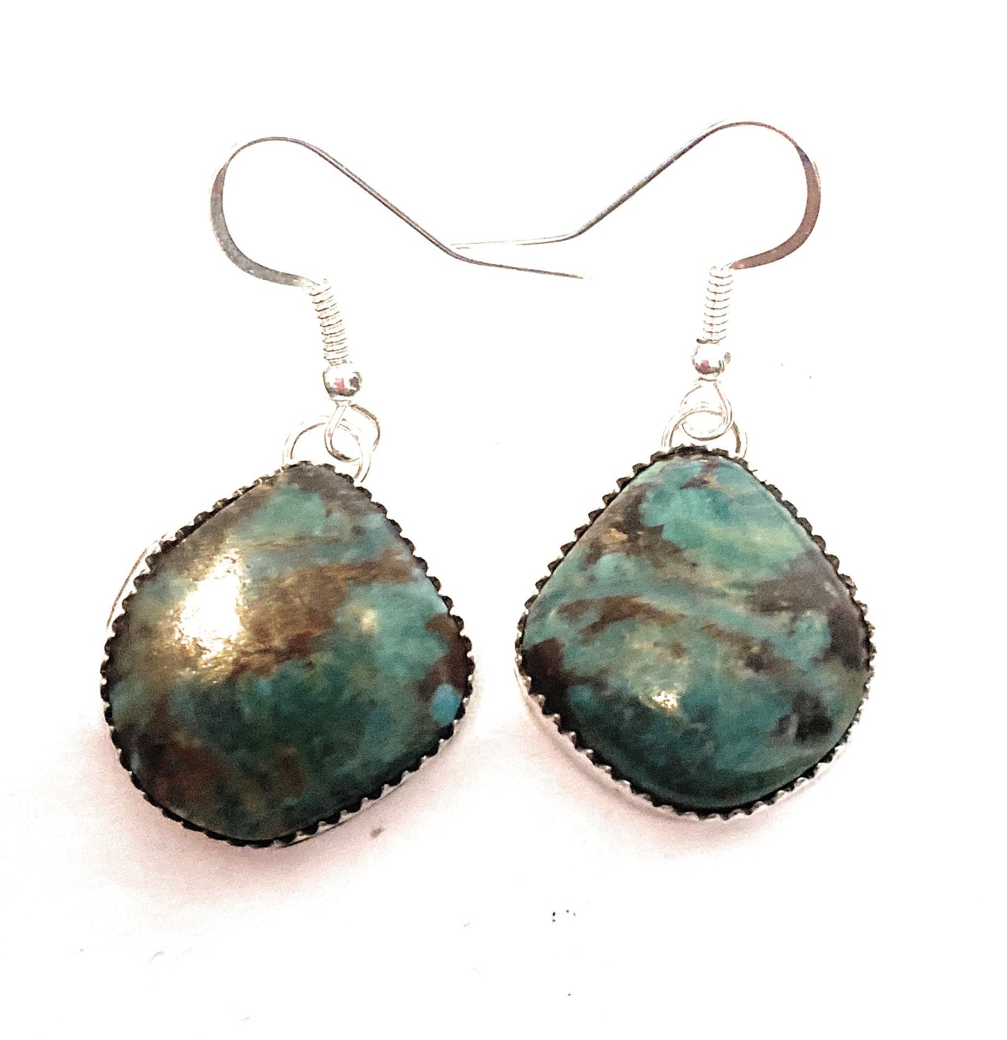 Handcrafted Turquoise & Sterling Silver Dangle Earrings