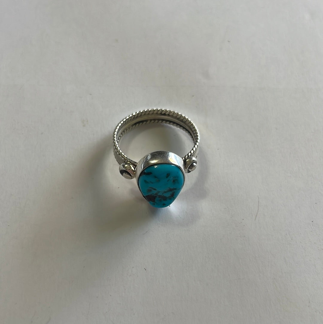 Handcrafted Sterling Silver Single Stone Turquoise Ring