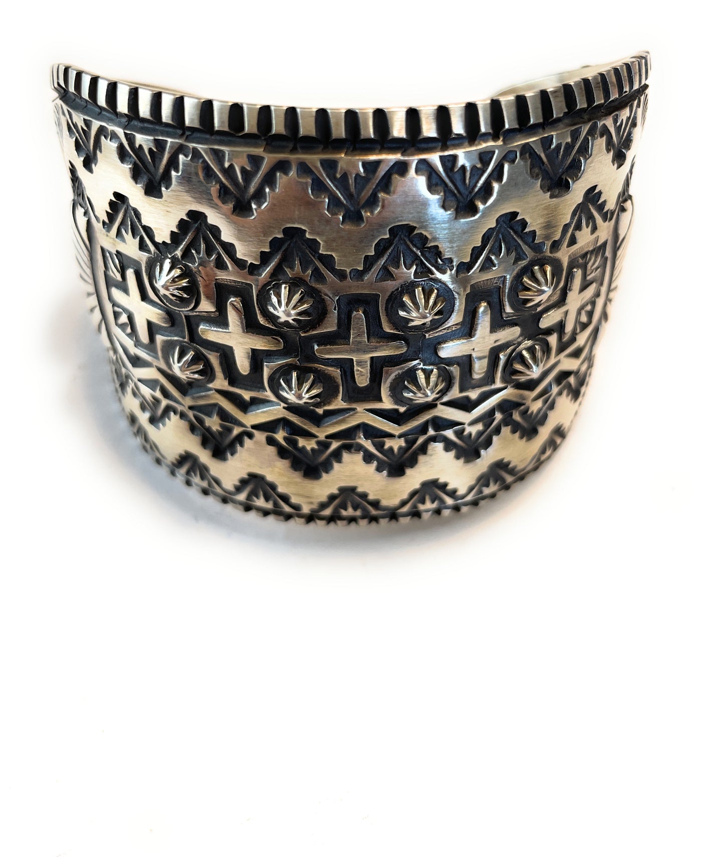 Handcrafted Sterling Silver Cuff Bracelet By Elvira Bill Signed And Stamped