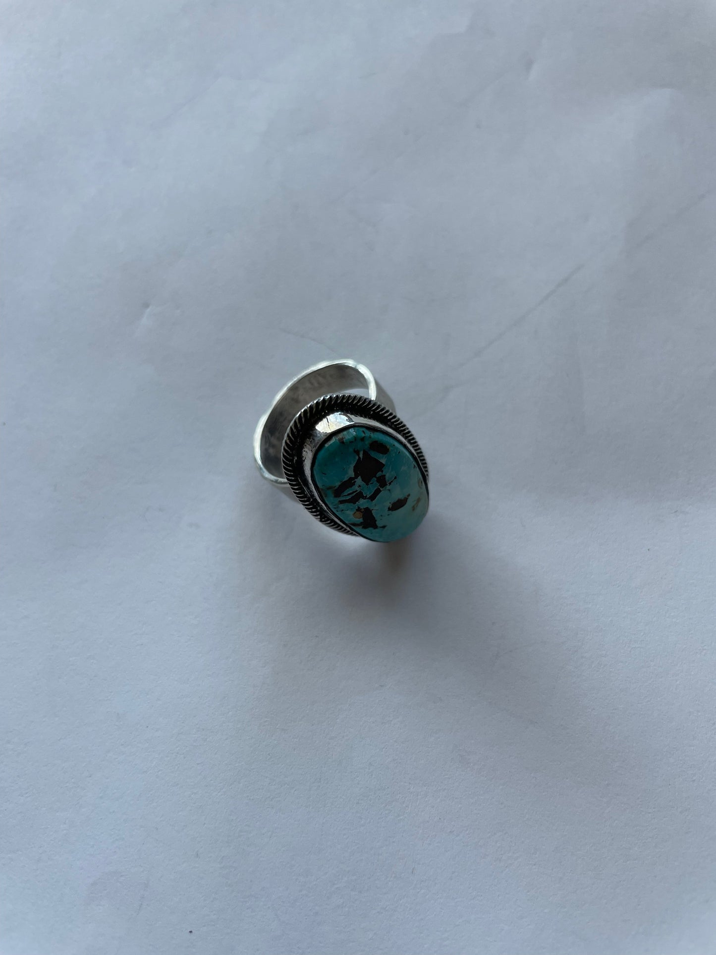 Handcrafted Handmade Royston Turquoise Oval Ring Size 8