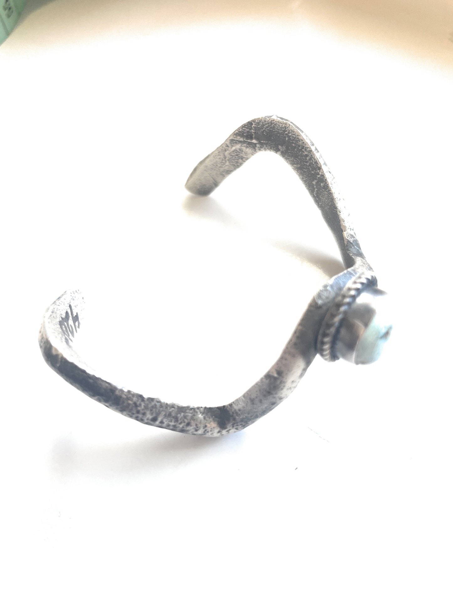 Handcrafted Golden Hills & Sterling Silver Tufa Cast Cuff Bracelet Signed