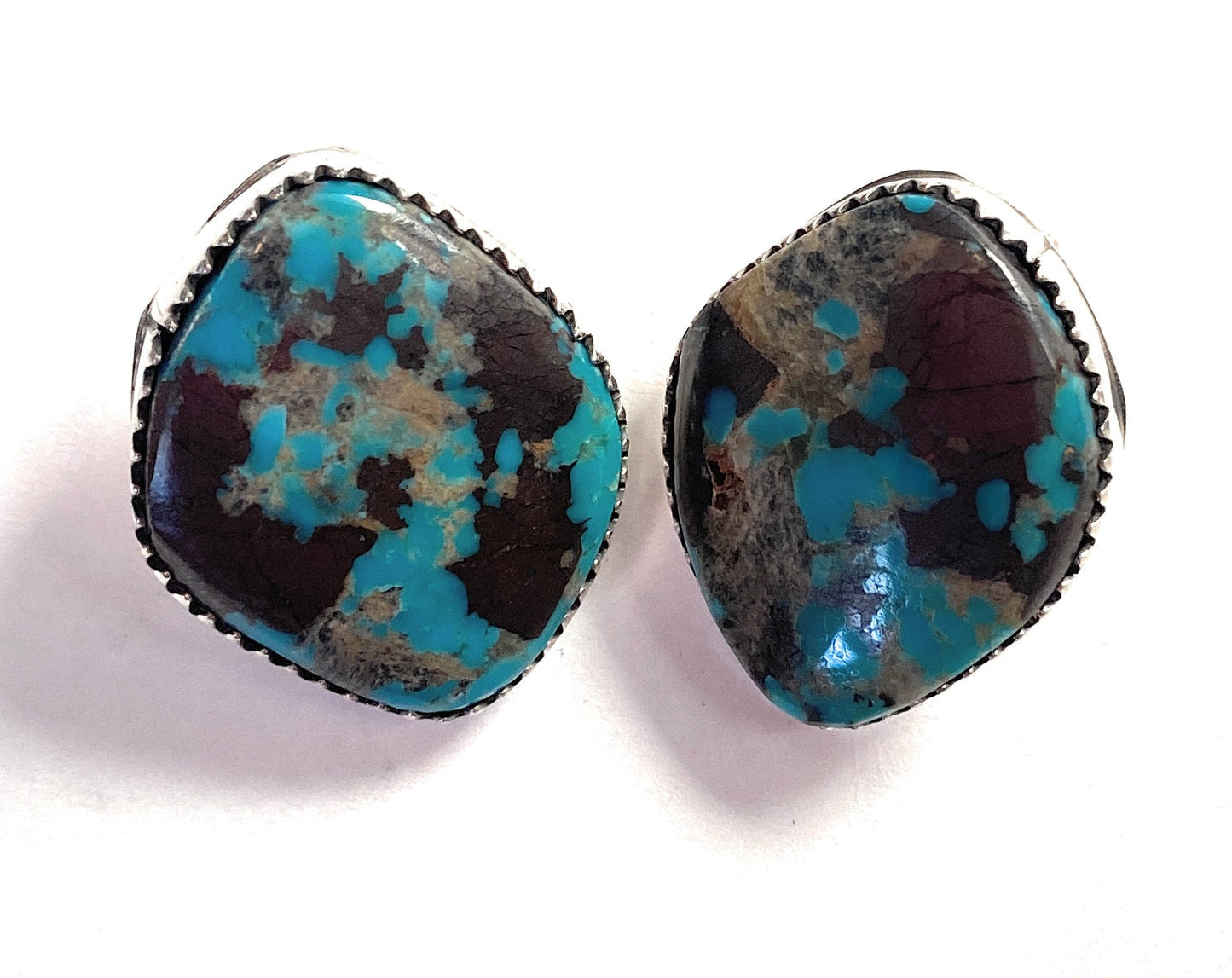 Handcrafted Turquoise & Sterling Silver Stud Earrings