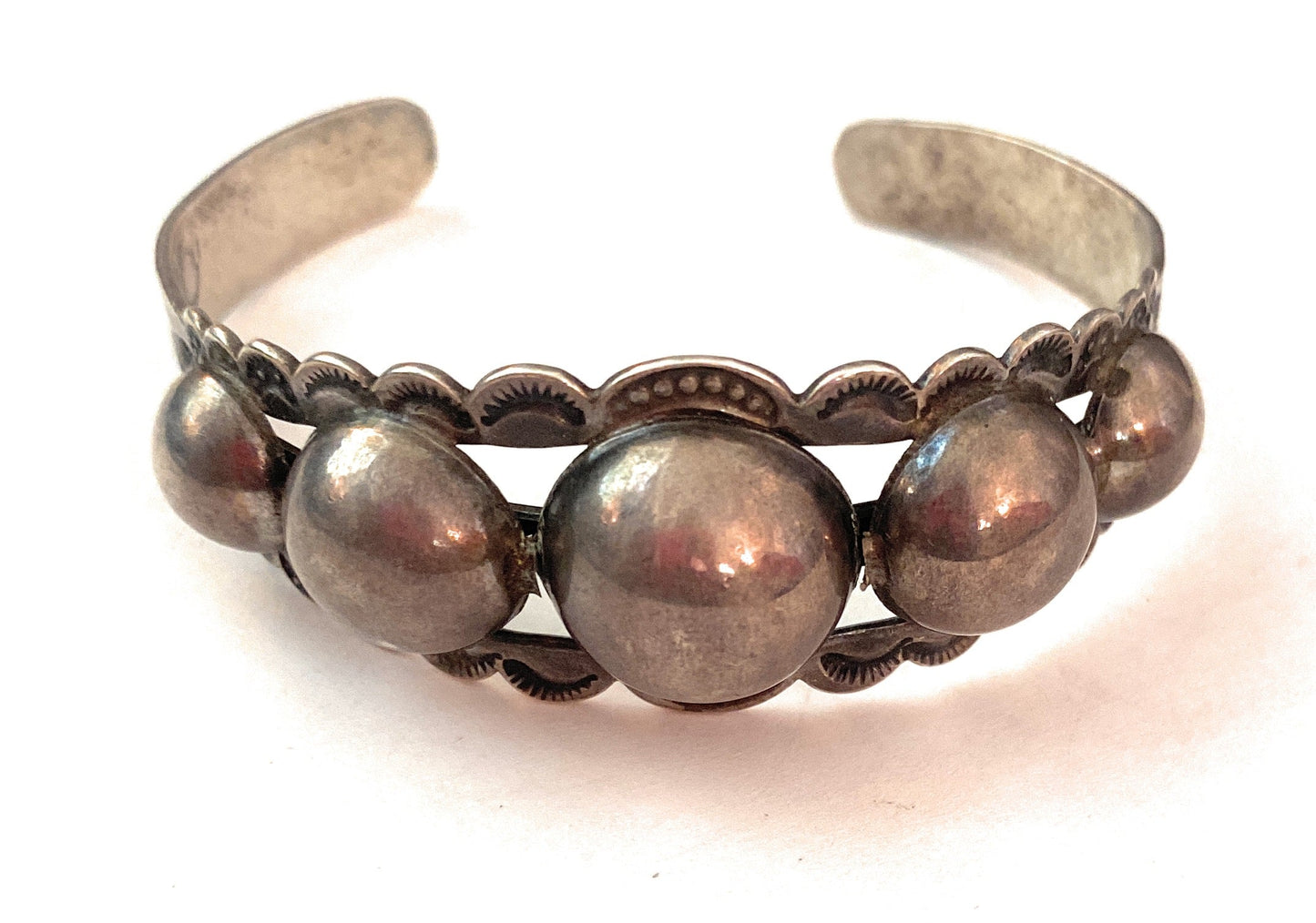 Handcrafted Old Pawn Vintage Sterling Silver Cuff Bracelet