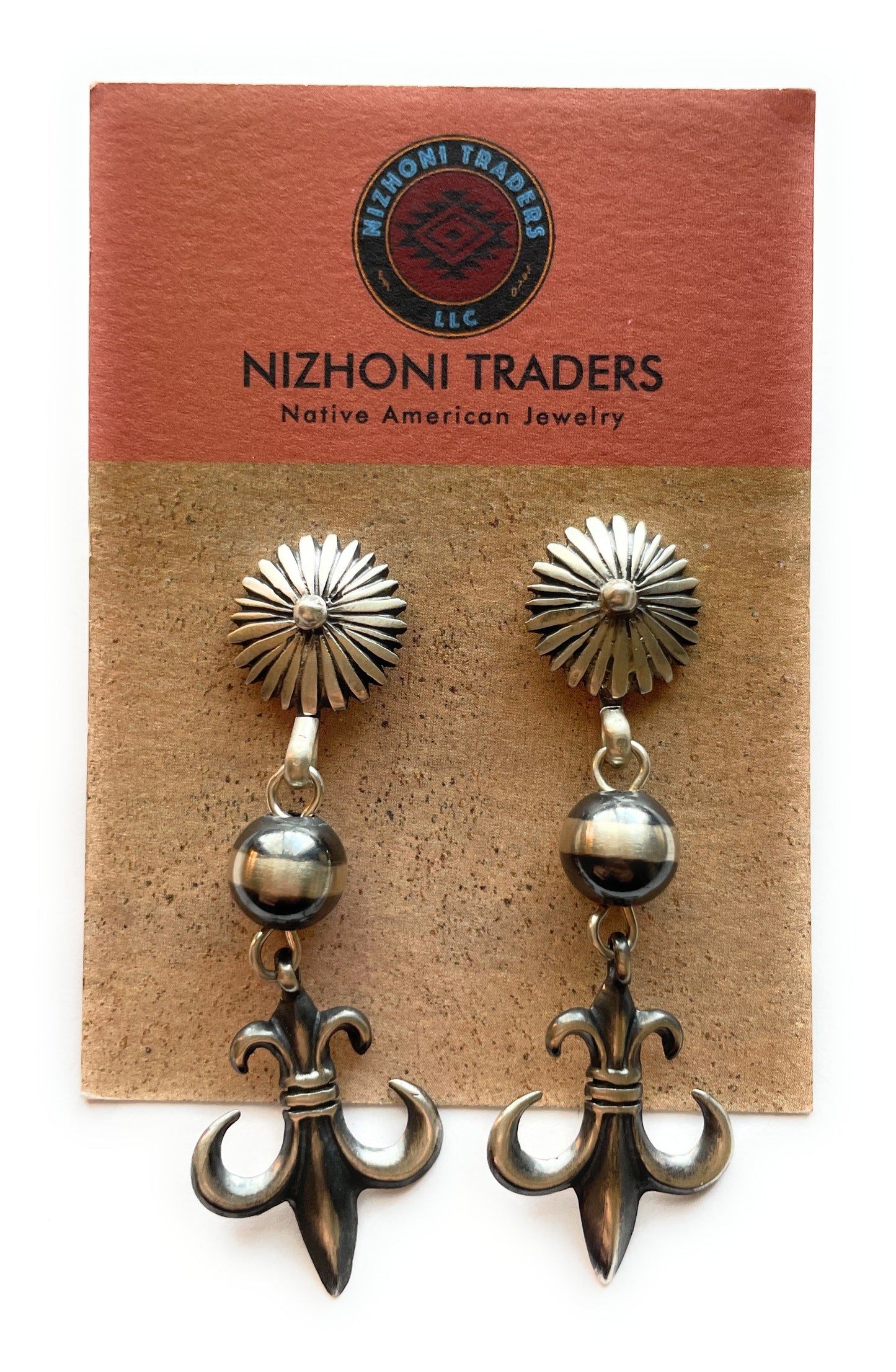 Handcrafted Sterling Silver Flower Dangle Earrings