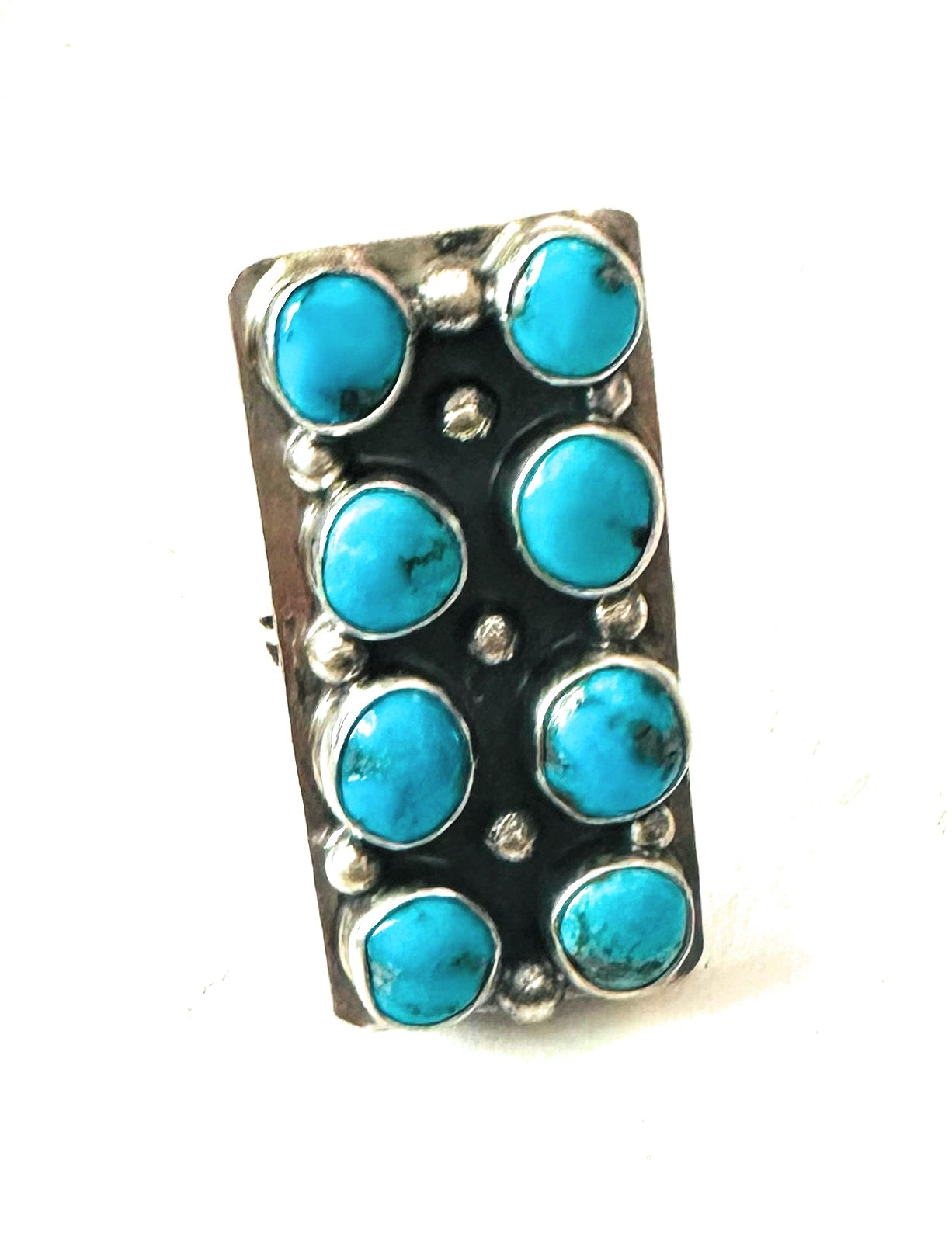 Handcrafted Sterling Silver & Kingman Turquoise Ring Signed
