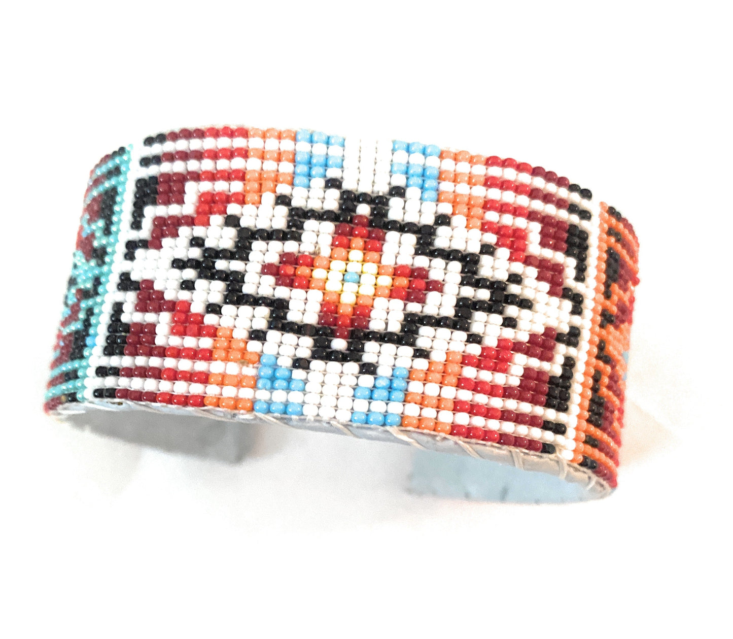 Handcrafted Made Beaded Leather Bracelet