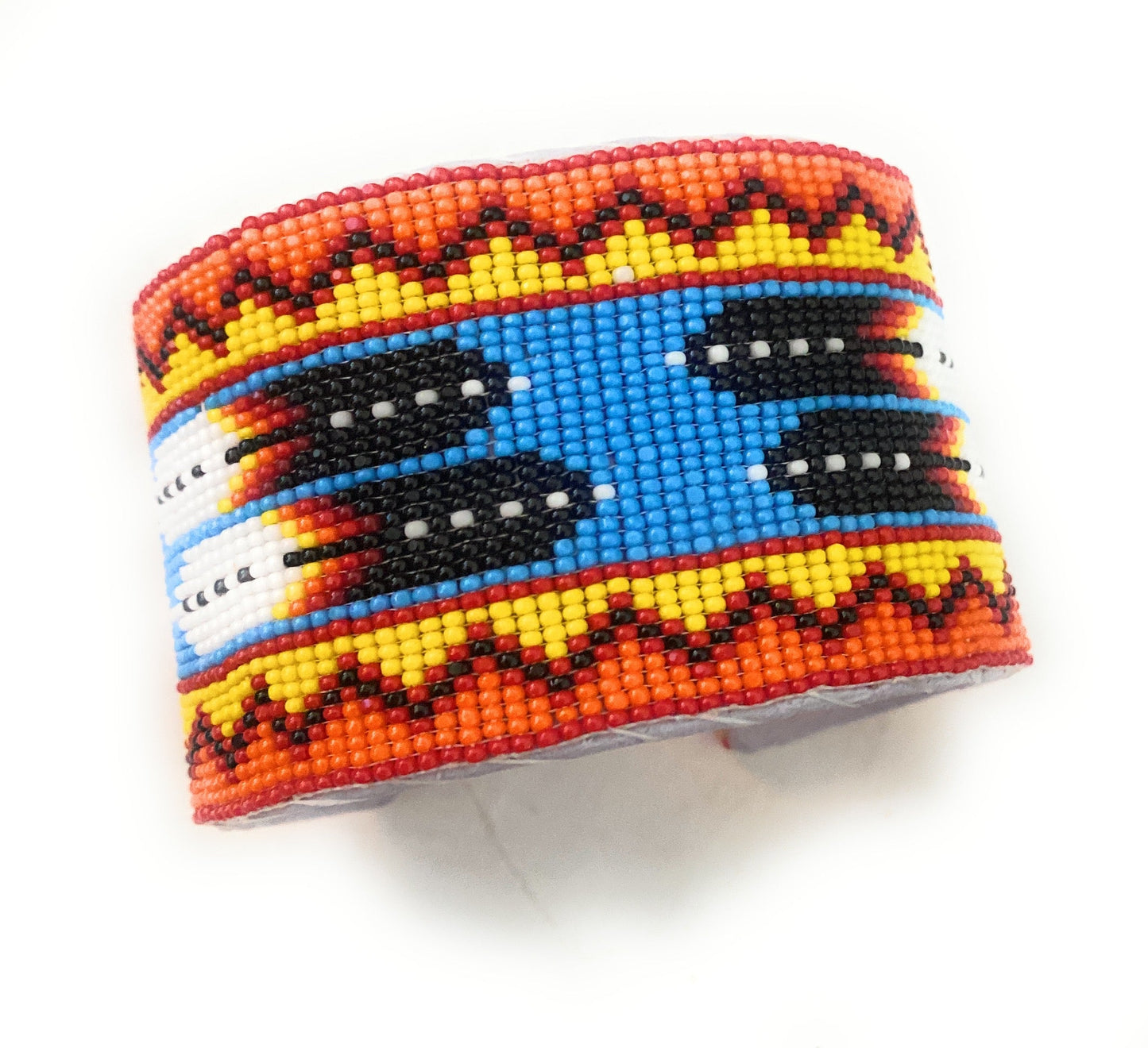 Handcrafted Made Beaded Leather Bracelet